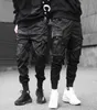 Mężczyźni Bilk Block Black Pocket Spodnie Czarne harem joggers harajukunpant hip hop spodni 9740391