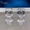 Vinregem 100% 925 Sterling Silver Emerald Cut G Created Moissanite Diamonds Gemstone Earrings Ear Studs Fine Jewelry Whole 210284j