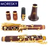 Moresky Cocobolo Wood Professional Clarinet BB Redwood Złote PlATED KLUAS SIB KLARNET