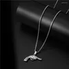 Colliers pendants Collier de pistolet en acier inoxydable hippop pour hommes femmes Vintage couples coréas de mode de mode bijoux