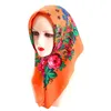 Lenços lenços russos lenço étnico hijab xale de cabeça para mulheres de luxo quadrado de luxo da festa de casamento floral ucraniano Folk 70x70cm