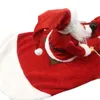 Pet Dog Christmas clothes Santa Claus riding a deer Jacket Coat Pets Apparel Costumes for Big Small 231222