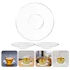 Koppar tefat 3st Glass Cup Mats Saucer Mug Pad Decorative Cupcake Plate Areat Plates