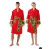 Basic Casual Dresses Mens Luxury Classic Cotton Bathrobe Men And Women Brand Sleepwear Kimono Warm Bath Robes Home Wear Unisex Bat Dhp0X