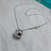 Pendant Necklaces Sterling Silver Necklace Fashion Beautiful Charm Jewelry Round Ball For Women Birthday Party Gift Girlfriends