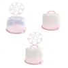 Storage Bottles Cake Carrier With Foldable Handle Portable Box Round Cover Cupcake Container For Cookies Doughnuts Picnic Fruits