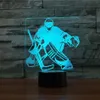 3D Ice Hockey Modeling Lampa stołowa 7 Kolory Zmień LED LED Nightlight USB Sypialnia Śpiąca oświetlenie Sports Fani Prezenty Dekorowanie domu260f