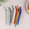 Drinking Straws 1pc Reusable Glass Colorful Straw Eco-friendly High Borosilicate Party Favors Bar Drinkware