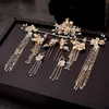 Traditionele Chinese haarspeld goud haarkammen bruiloft haar accessoires hoofdband stick stick hoofdtekel hoofd sieraden bruids headpiece pin y2295d