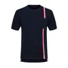 Men's T Shirts 2023 Summer Men Cotton T-Shirt Solid Striped Short Sleeve Casual Women Fashion Top Shirt Korean Design High Quality