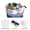 Sacs de cosmétiques Teton Snowy Mountains Lake Tree Trapezoidal Portable Makeup Daily Rangement Bag pour les bijoux de toilette de voyage