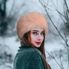 Beretti Teste di cappello invernale Fluffy Furx Furx Women's con cupola a forma di cupola per esterno caldo per lady Cozy Ear