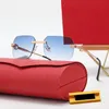 Trendless Rimless Sunglasses Designer Men Decoração em forma de C Gradiente de quadro de metal dourado GRADION GRADE