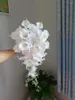 Bröllopsblommor samling Pure White Rose Cascading Calla Lily Rhinestone Bouquet of Bride de Fleur Mariage Blanc