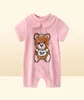 Roupas recém-nascidas Roupas unissex de mangas curtas Little Print Bearnew Baby menino menina macacão Jumpesuit8630989