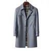 Heren Trench Coats Boutique S-8xl Elegant Plus meststoffen Plaid Italiaanse stijl Casual Slim Fashion veelzijdige Gentleman Lange jas
