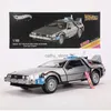 Elektrische/RC auto Hot Wheels 118 schaal DeLorean DMC 12 Terug naar de toekomstige tijdmachine Mr.Fusion gegoten speelgoedvoertuig automodelL231223