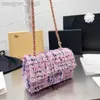 Bolsas femininas designer de luxo lazer lã tecido cfmini quadrado saco de cadeia de moda
