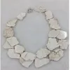 Charme Chunky White Turquoise Slice Handmade Bib Collier Femme Handmade 18''300C