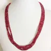 Faseted 3 4 mm 1 3 6 -Wayer elegancka biżuteria z naturalnego kamienia ręcznie robiono szlachetne zielone zielone szmaragdy czerwone rubies koraliki Naszyjnik 246H