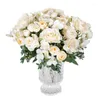 Dekorativa blommor av hög kvalitet Silk Rose Artificial For Home Decor Table Decoration Wedding Party Dining Accessories