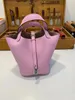 18CM bucket TOTES Luxury HANDBAG Designers purse handmade quality stitching with wax line togo leather pink ect many colors wholesale price fast delivery