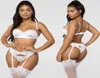 3pcsset Women Transparent Bra Set Strumpfband schwarze sexy Dessous Lenceria Plus Size Unterwäsche5225322