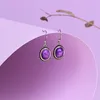 Dange oorbellen Hoogwaardige 925 Sterling Silver Natural Charoite Drop for Women Luxury Ear Hoop Jewelry cadeau