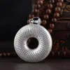 Chains Ethnic Style 925 Silver Whited Glossy Lotus Pattern Necklace Hollow Retro Heart Sutra Round Men's Pendant Banquet Jewelry