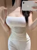 Women's Tanks Sexy Korean Summer Top Strapless Vest 2023 Thin Shoulder Strap Chest Pad Tank Tops Casaul Body Tunic M193