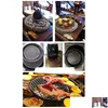 Andra10 Tools Accessories Round BBQ GRILL HOME REABE NETS BACON MESH TOOL JONBECUE ROINELess Steel Non-Stick Mat Grid Drop Del Dhjgy