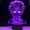 Haikyuu nishinoya yuu figur för barn barn sovrum dekor nattljus rgb färgglad skrivbord led nattljus manga 3d lampa anime gåva281j