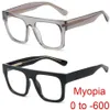 Okulary przeciwsłoneczne duże kwadratowe okulary czytania krótkowzroczności mężczyźni mężczyźni projektanty marki vintage duże okulary okulary ramy krótkowzroczności od 0 do -6 02152