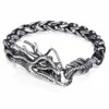 Davieslee Dragon Head Herren Armband Männlich 316L Edelstahlarmband Weizenverbindungskette Punkschmuck 9mm 21 5 cm DLHB450 2106273H