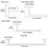 ミラークロム磨き洗浄バスルームハードウェアステンレススチールタオルタオルラックトイレットペーパーホルダータオルバーフックバスルームアクセサリー231222