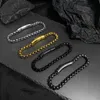 GX1137 6 mm 8 pouces argent or noir noir en acier inoxydable Bracelet Chaîne de liaison bracelet Hip-hop Punk Mens Gifts269Q