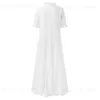 Urban sexy jurken witte zomerjurk voor vrouwen casual holle haakhaak Boheemse katoen lange jurk dames losse strand vakantie feest een lijnjurk gewaad t231223