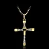 Colliers pendentifs Fast and Furious 9 collier religieux Crystal Cross Dominic Toretto Movie Bijoux pour hommes Gift170c