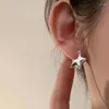 Kolczyki Dangle Minimalistyczne 2023 Koreańska trend metalowy stadnina pentagram dla kobiet dziewczęta Lucky Ear Pierścienie