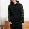 Herren Hoodies Draw String Hoodie Tarndruck mit Patch -Taschen -Elastizität Manschette für Herbst Winter weich dick warm mittel