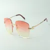 Hele 3524025 metalen randloze zonnebrillen decoratieve bril Men S Fashion Sunglasses unisex Design Classic Gold Frame262i