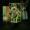 Nattlampor akryl 3d japansk anime led nattljus för barn barn födelsedagspresent ljus sovrum dekorativt sängbord manga la281q