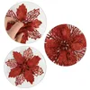 Fleurs décoratives 5pcs Christmas Polonder Polonester Heads ACCESSOIRES AVEC CLIN