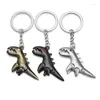 Keychains 3 Color Dinosaur Keychain For Men Metal Keyring Key Chain Jewelry Cute Gift