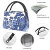 Taschen Custom Blue Willow China Lunchbags Frauen Wärmekühler isolierter Lunchboxen für Picknick -Camping -Arbeitsreisen