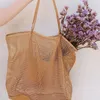 Sacos de compras bolsa de malha de nylon para mulheres bolsa dobrável bolsa de bolsa dobrável compra de viagem de grande capacidade