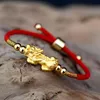 Bracelet à corde rouge de nœud dragon à la main chinois à la mode