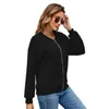 Con cappuccio femminile da donna camicetta casual elegante chiusura cerniera rotonda chiusura invernale manica lunga cardigan caldo colore solido per sciolto