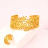 Brangle en cuivre plaqué Gold Sigle d'anneau de taille ouverte Dubaï 21K Bracelet Bracelet Middle East Bijoux de mariage vintage Cadeaux de mariée