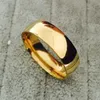 High polish wide 8mm men wedding gold rings Real 22K Gold filled 316L Titanium finger rings for men NEVER FADING USA size 6-14243n